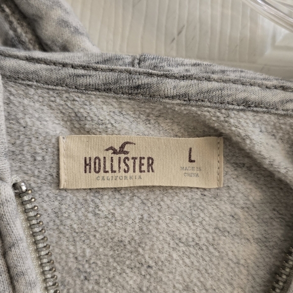Hollister Heathered Gray Hoodie with Logo - Picture 3 of 3